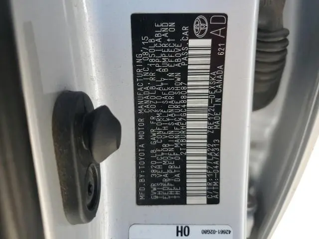 2016 TOYOTA COROLLA L  