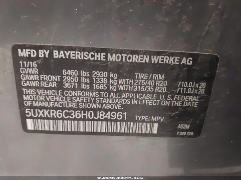 2017 BMW X5 XDRIVE50I