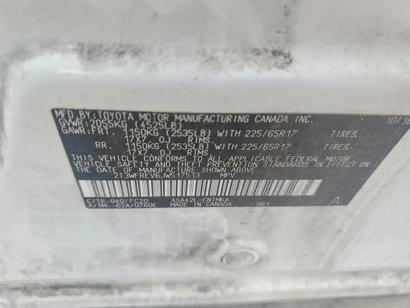 2018 TOYOTA RAV4 XLE  