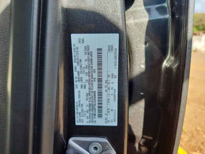 2018 FORD ESCAPE S  
