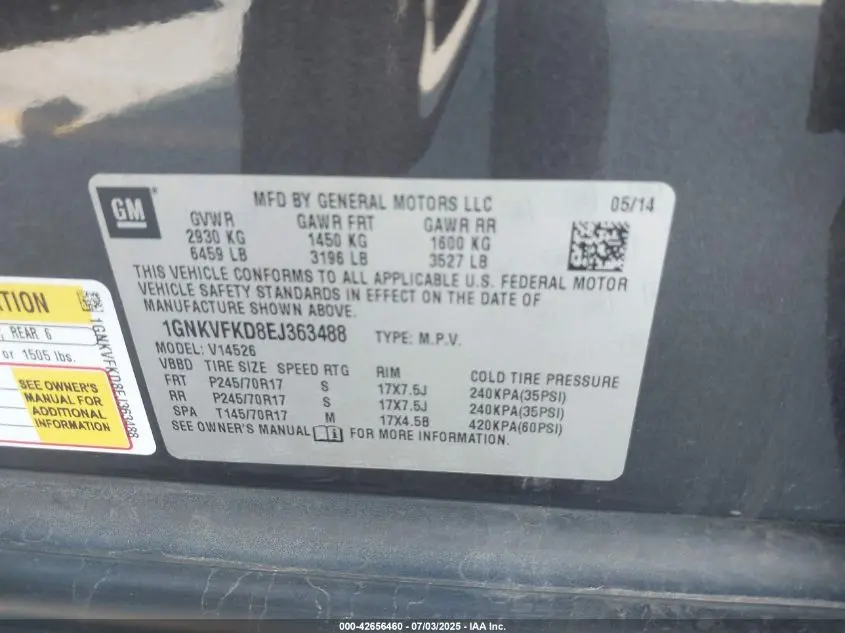 2014 CHEVROLET TRAVERSE LS