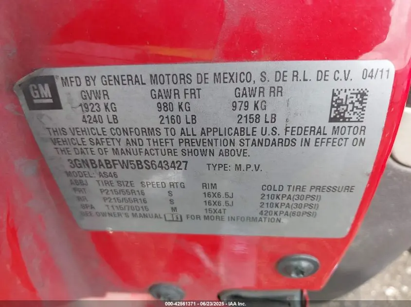 2011 CHEVROLET HHR LT