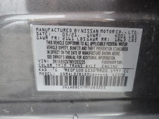 2021 NISSAN SENTRA SV  