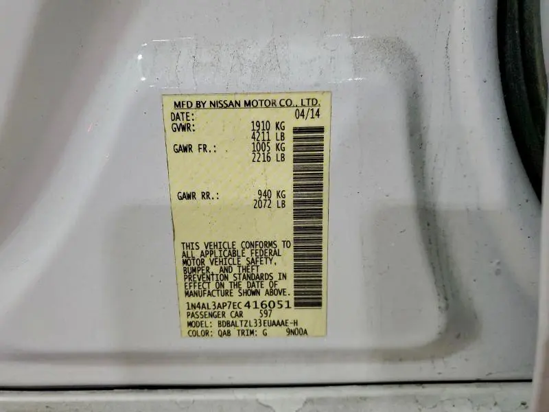 2014 NISSAN ALTIMA 2.5  