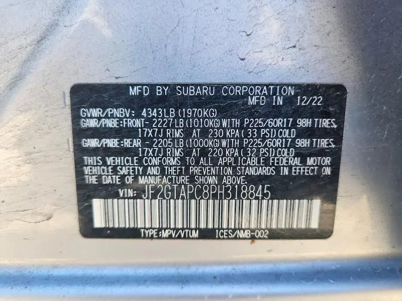 2023 SUBARU CROSSTREK PREMIUM  