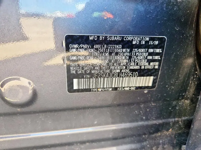 2020 SUBARU FORESTER PREMIUM  