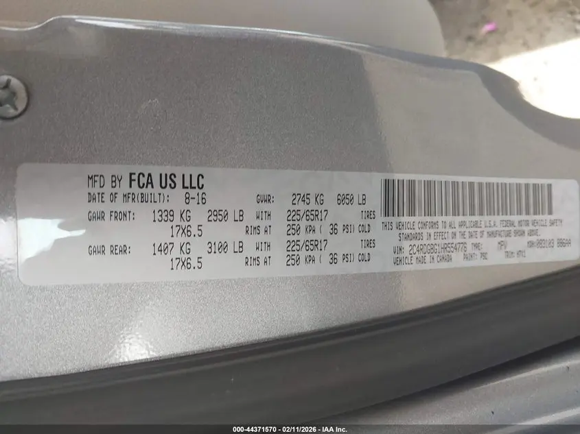 2017 DODGE GRAND CARAVAN SE