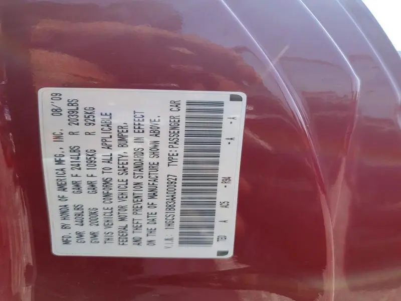 2010 HONDA ACCORD EXL  