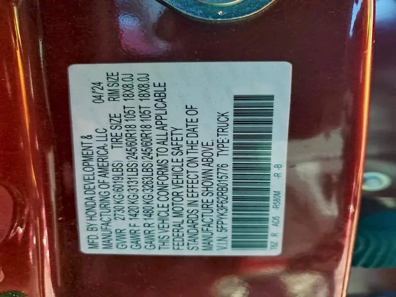 2024 HONDA RIDGELINE TRAIL SPORT  