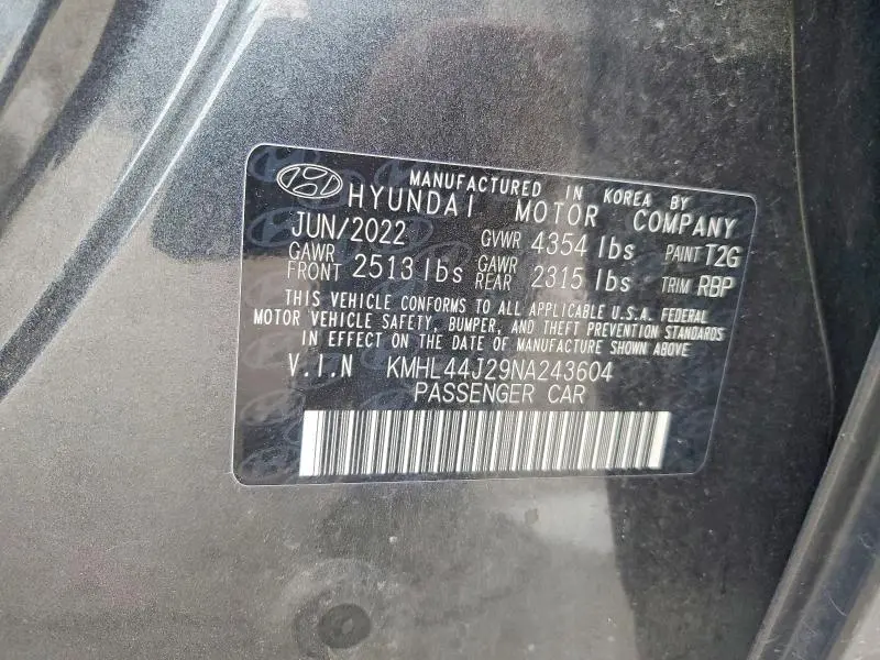 2022 HYUNDAI SONATA SEL PLUS  