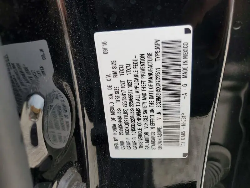 2016 HONDA CR-V EX  