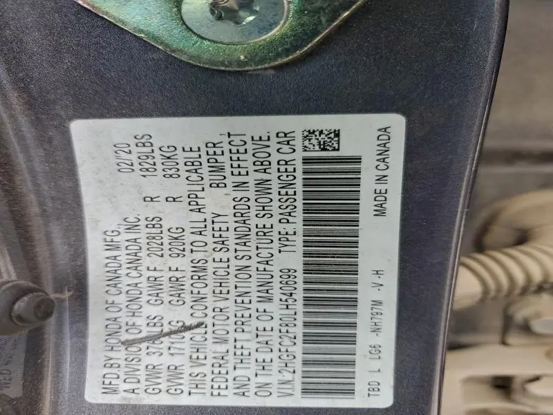 2020 HONDA CIVIC SPORT  