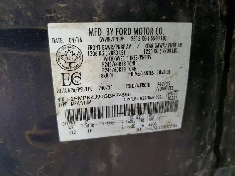 2016 FORD EDGE SEL  