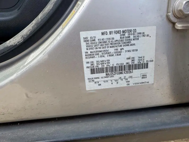 2021 FORD ECOSPORT S  