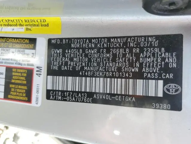 2011 TOYOTA CAMRY BASE  