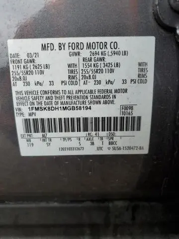 2021 FORD EXPLORER XLT  