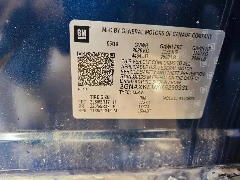 2019 CHEVROLET EQUINOX LT  