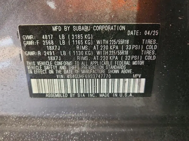 2025 SUBARU CROSSTREK SPORT  