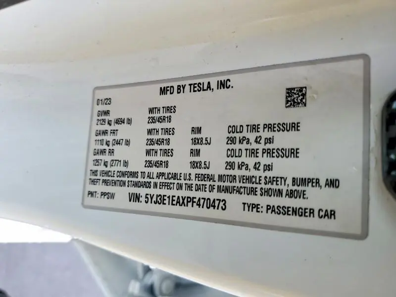 2023 TESLA MODEL 3   