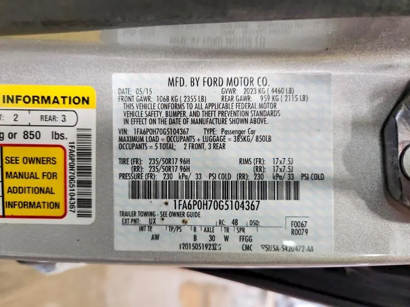 2016 FORD FUSION SE  