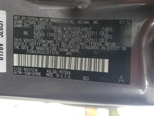 2012 TOYOTA SIENNA BASE