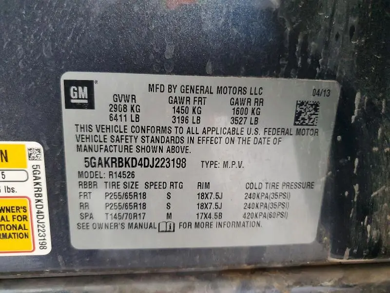 2013 BUICK ENCLAVE   