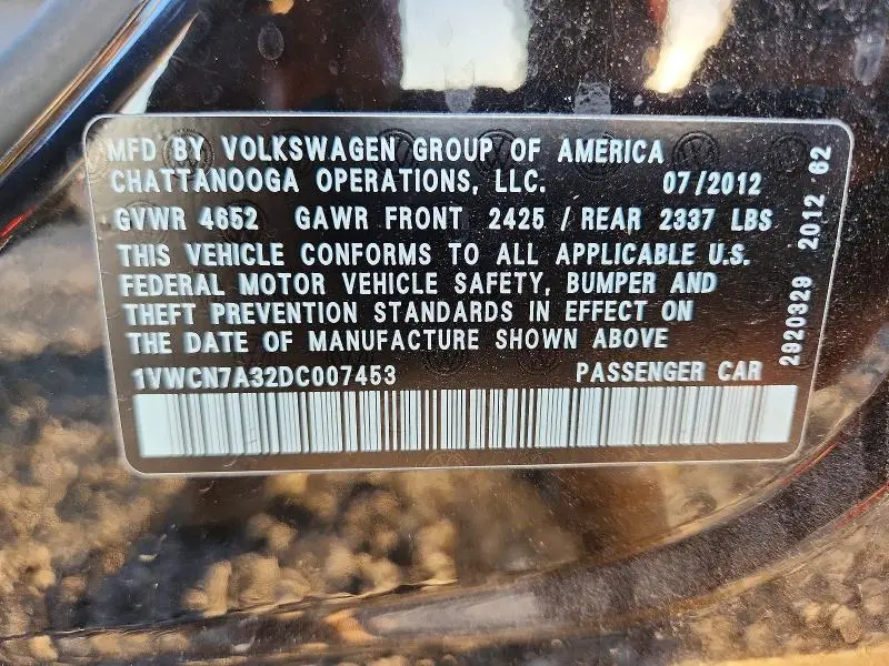 2013 VOLKSWAGEN PASSAT SEL  