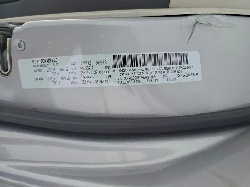 2017 CHRYSLER PACIFICA TOURING L  