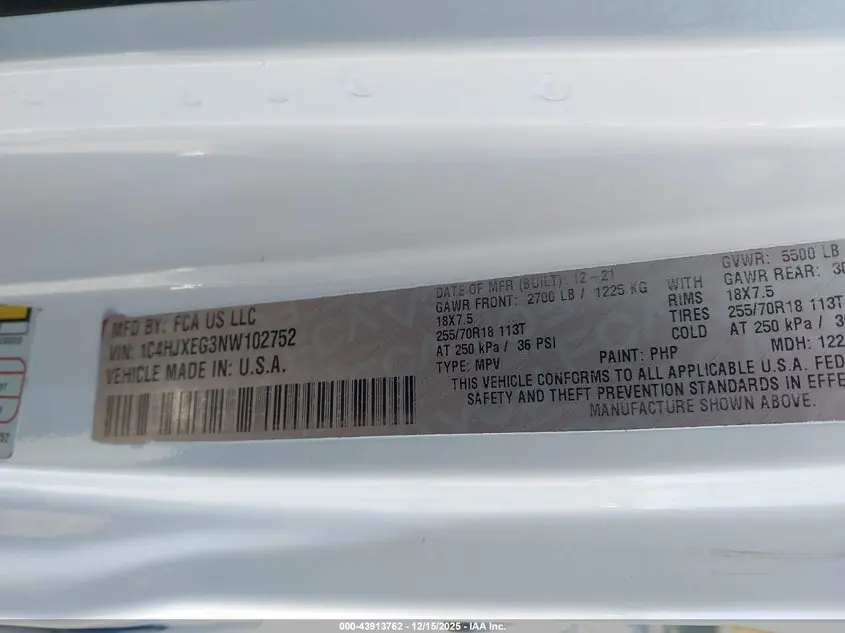 2022 JEEP WRANGLER UNLIMITED SAHARA ALTITUDE 4X4