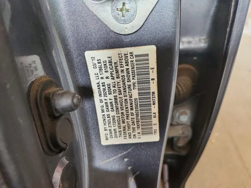 2012 HONDA CIVIC EX  