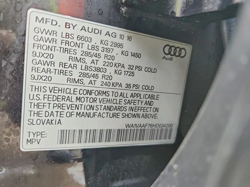 2017 AUDI Q7 PREMIUM  