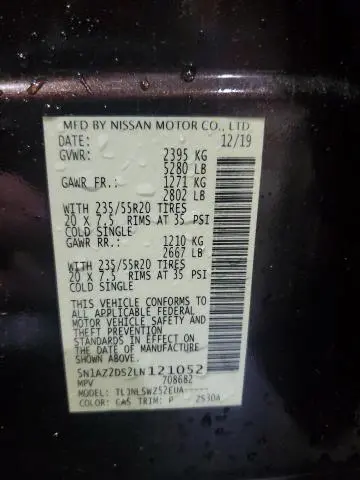 2020 NISSAN MURANO PLATINUM  