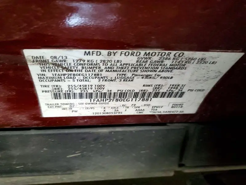 2014 FORD TAURUS LIMITED  