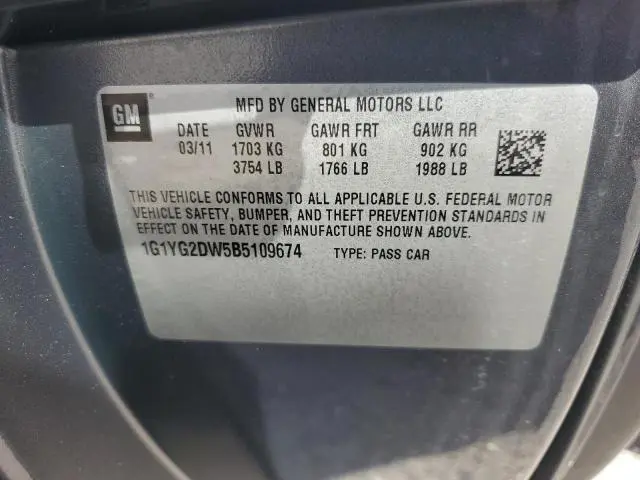 2011 CHEVROLET CORVETTE   