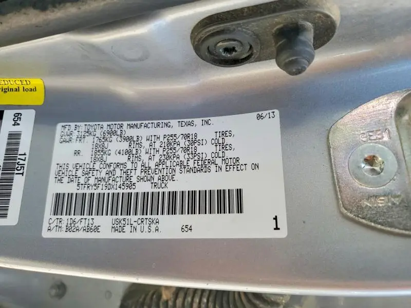 2013 TOYOTA TUNDRA GRADE  