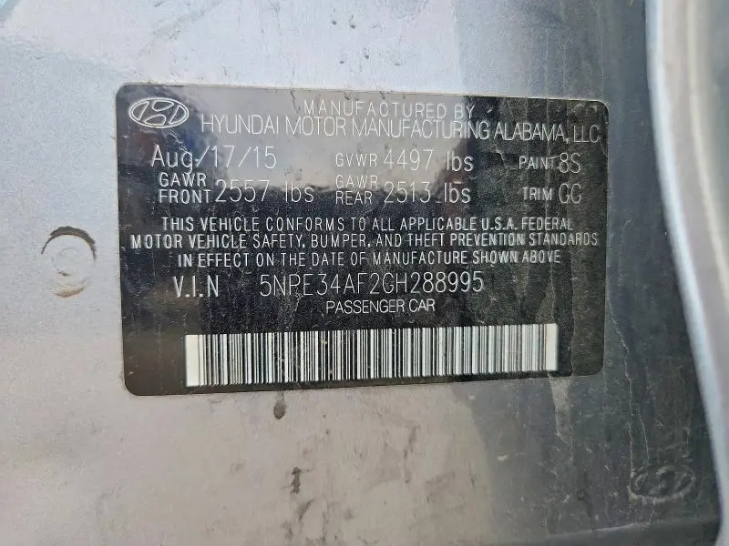 2016 HYUNDAI SONATA SPORT  
