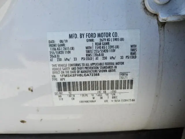 2020 FORD EXPLORER LIMITED  