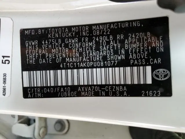 2023 TOYOTA CAMRY LE  