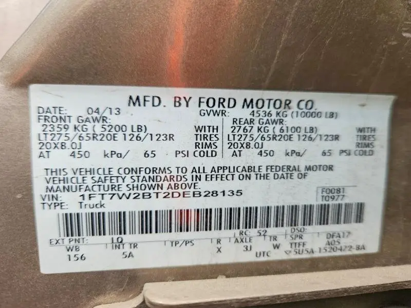 2013 FORD F250 SUPER DUTY  