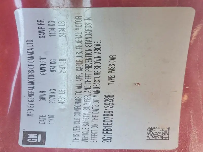 2011 CHEVROLET CAMARO LT  