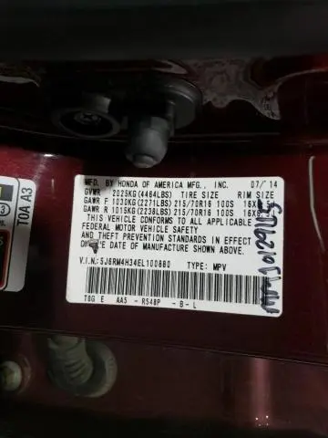 2014 HONDA CR-V LX  