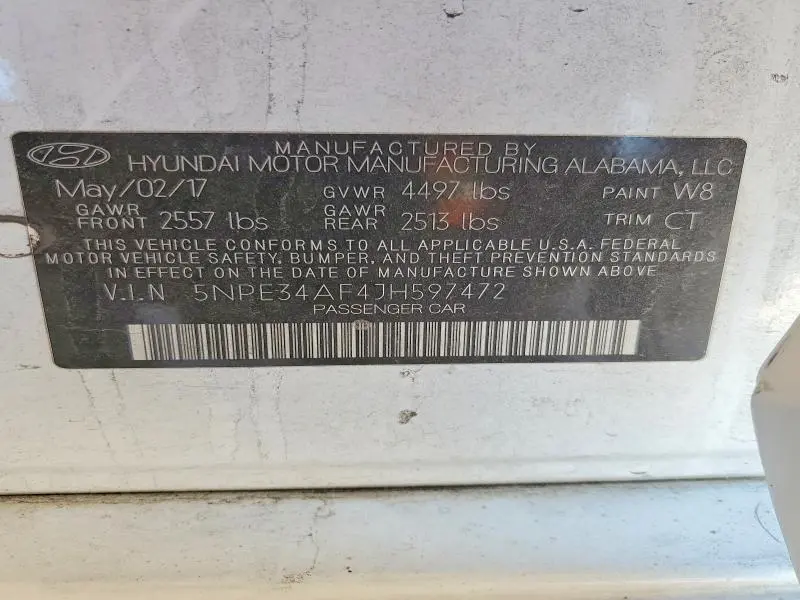 2018 HYUNDAI SONATA SEL  