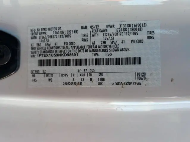 2022 FORD F150 SUPER CAB  