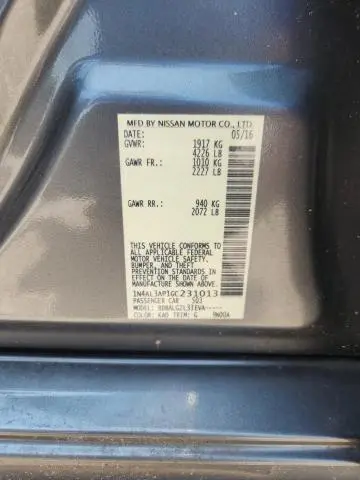 2016 NISSAN ALTIMA 2.5 S  