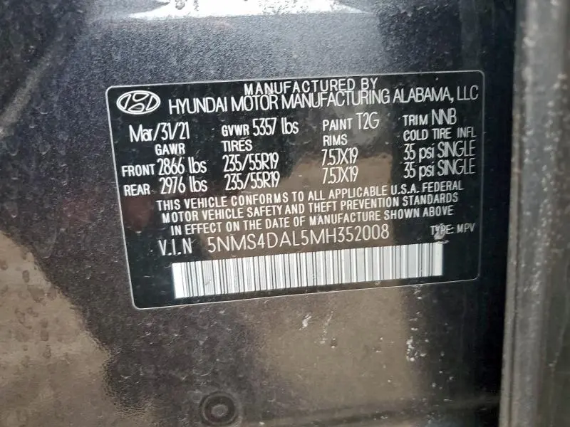 2021 HYUNDAI SANTA FE LIMITED  