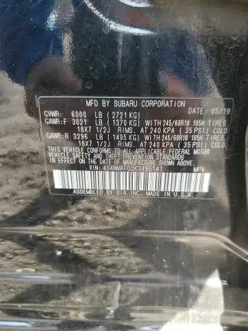 2019 SUBARU ASCENT PREMIUM  