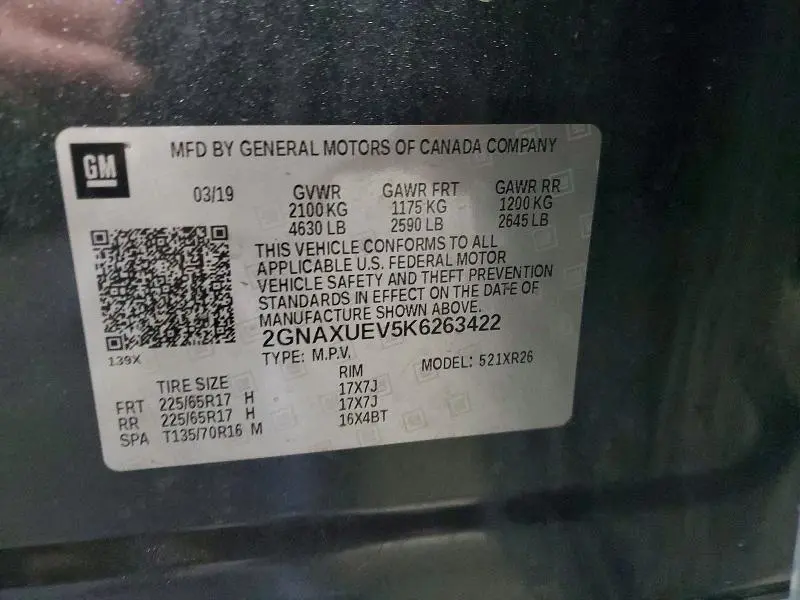 2019 CHEVROLET EQUINOX LT  