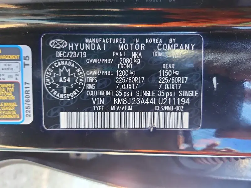 2020 HYUNDAI TUCSON SE  