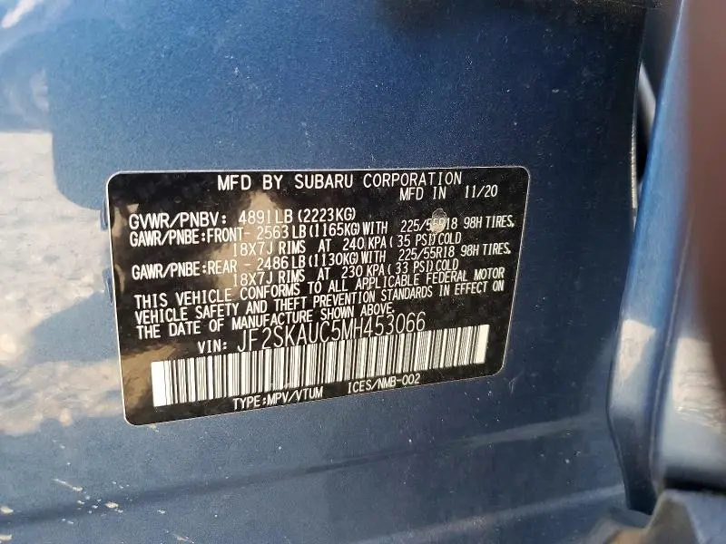 2021 SUBARU FORESTER LIMITED  