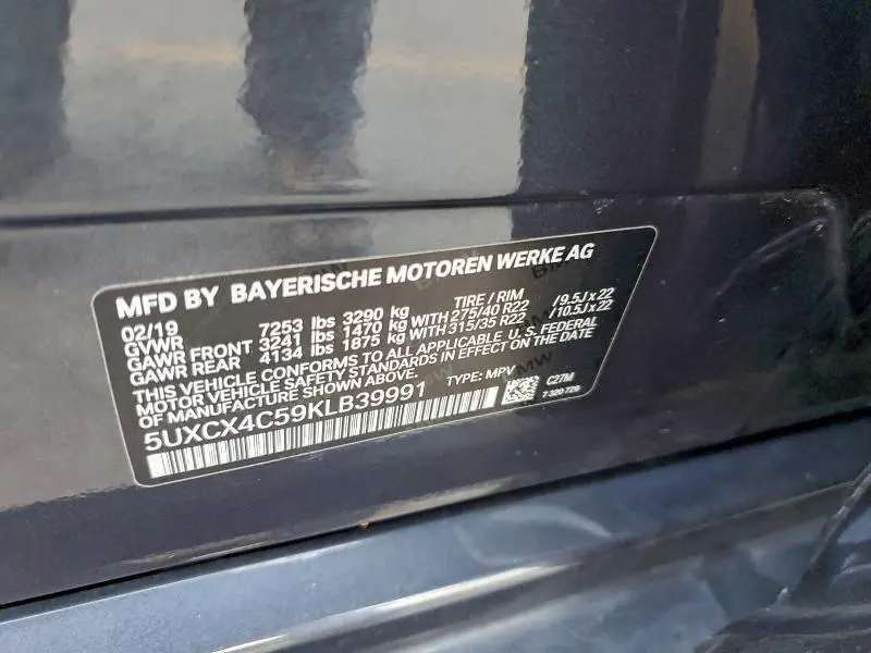 2019 BMW X7 XDRIVE50I  